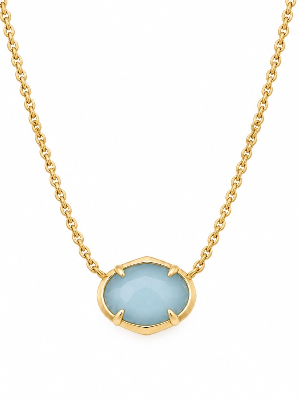 Kendra Scott Henley Pendant Necklace - Light Blue/Gold